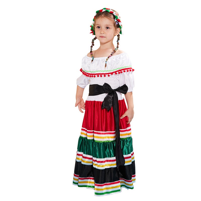 Halloween Easter Mexican Style Ethnic Costume Adult Children Holiday Party Costume Performance Suit - Image 3
